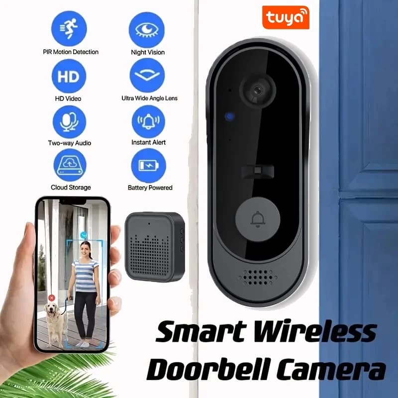 Tuya campanello WIFI impermeabile visione notturna IR monitor Smart Home campanello senza fili allarme di sicurezza videocitofono per la casa
