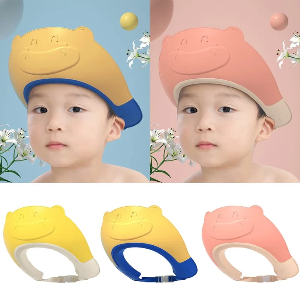 Shampoo Artefatto Cuffia per doccia per bambini Protezione per le orecchie Cappello per il lavaggio dei capelli da bagno Copri testa da bagno regolabile sicuro per bambini