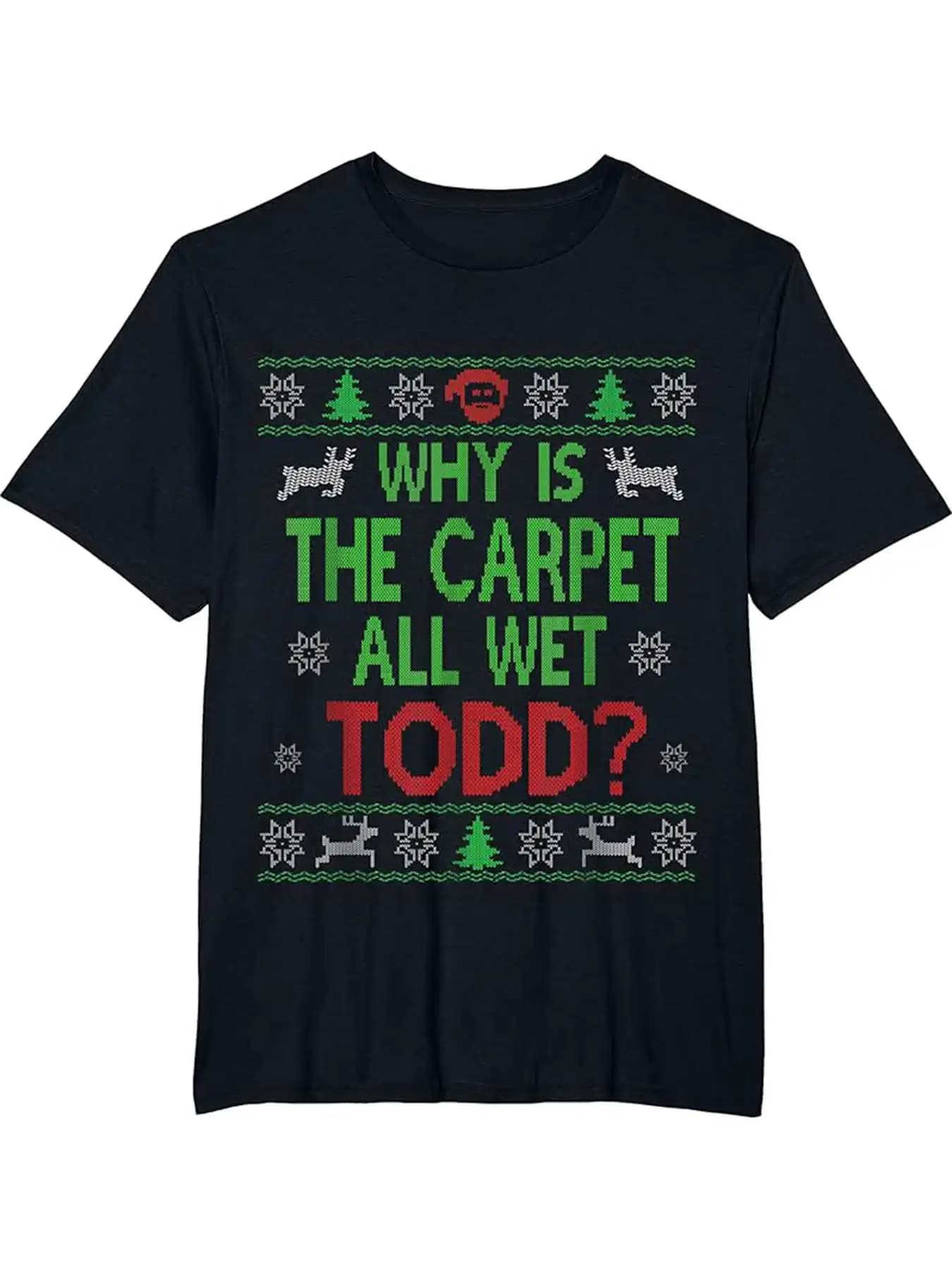 T-shirt a maniche corte da uomo con motivo con stampa di lettere di Natale