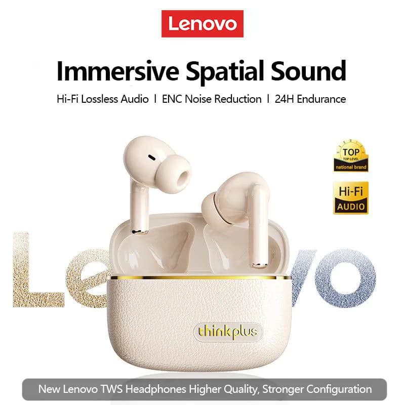 Lenovo LP27 Pro Cuffie wireless originali TWS 5.4 Auricolari Bluetooth Hi-Fi Stereo Musica Chiamata Gioco Auricolari con cancellazione del rumore