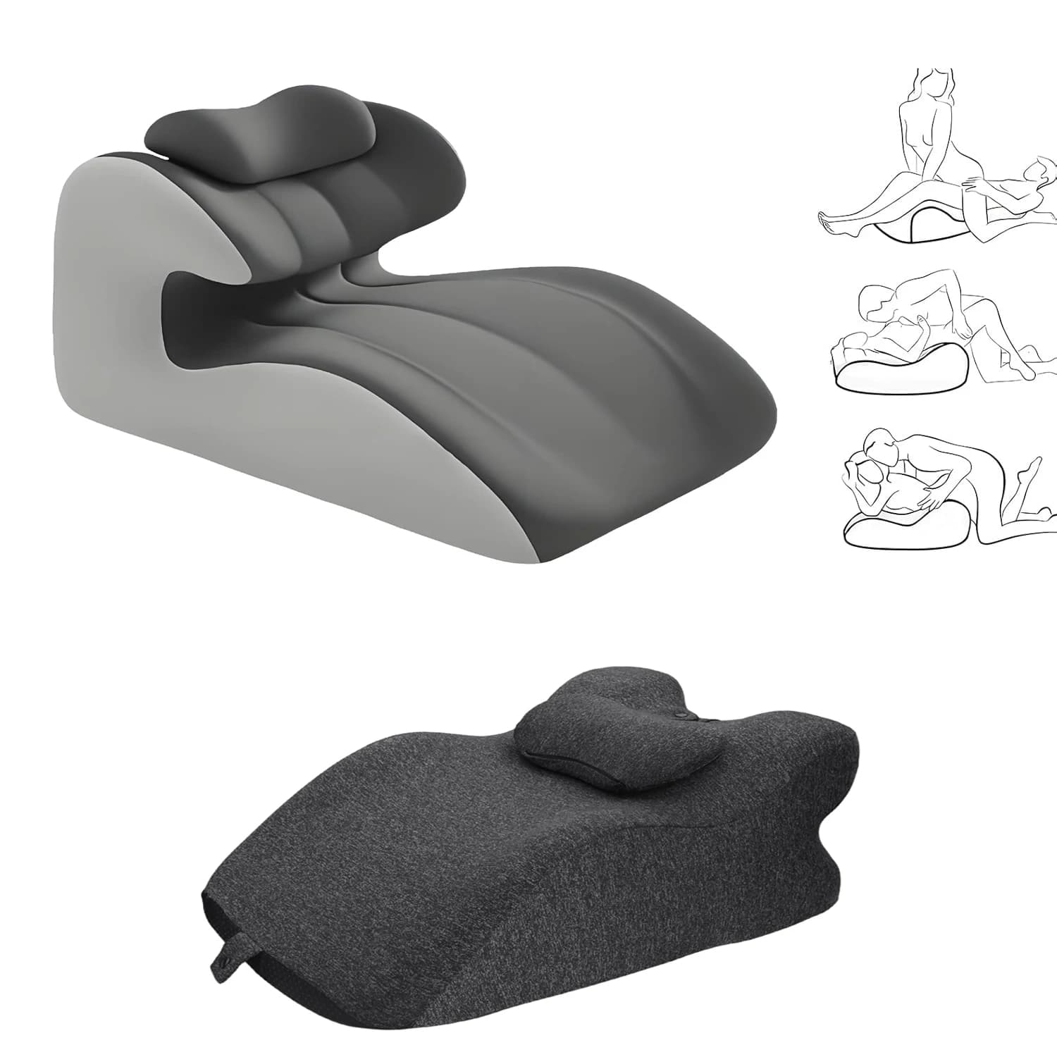Cuscino ergonomico a cuneo in memory foam, 27 ° Supporto angolato per collo e vita, cuscino multi-posizione per leggere/dormire/rilassarsi