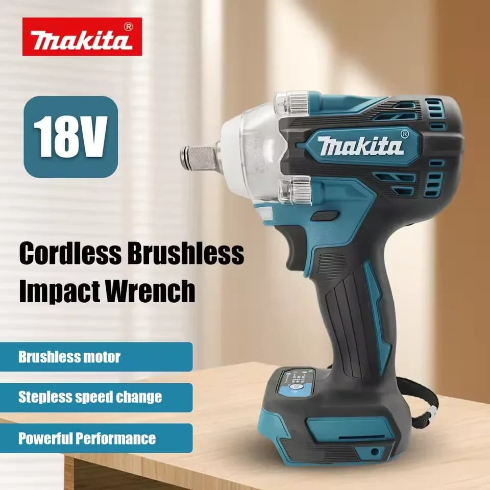Makita DTW300 18V Set Utensili Avvitatore a Massa Battente Brushless a Batteria 330Nm di Coppia, per Rimozione Pneumatici, Riparazione Auto, Litio