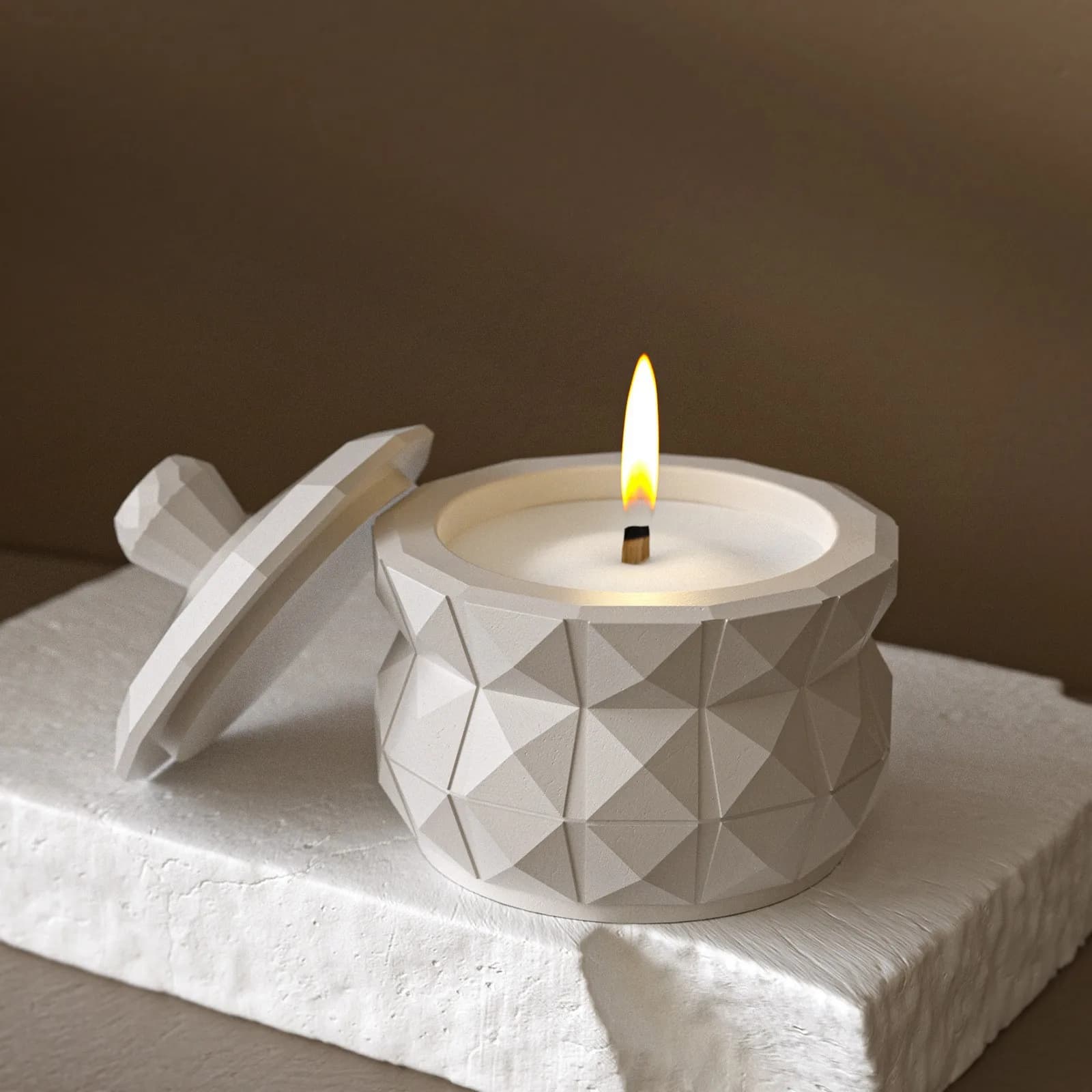 Stampo in silicone per candele profumate ottagonali, stampo in gesso per scatole portaoggetti rotonde a forma di diamante fai da te con colla a goccia di cristallo