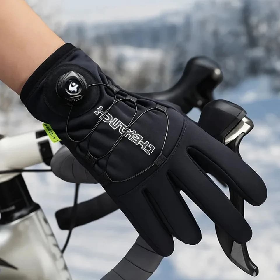 GTUBIKE Guanti da ciclismo invernali Guanti da ciclismo in pile caldo antivento con dita intere Touch Screen Guanti da bici da uomo con fibbia regolabile antiscivolo