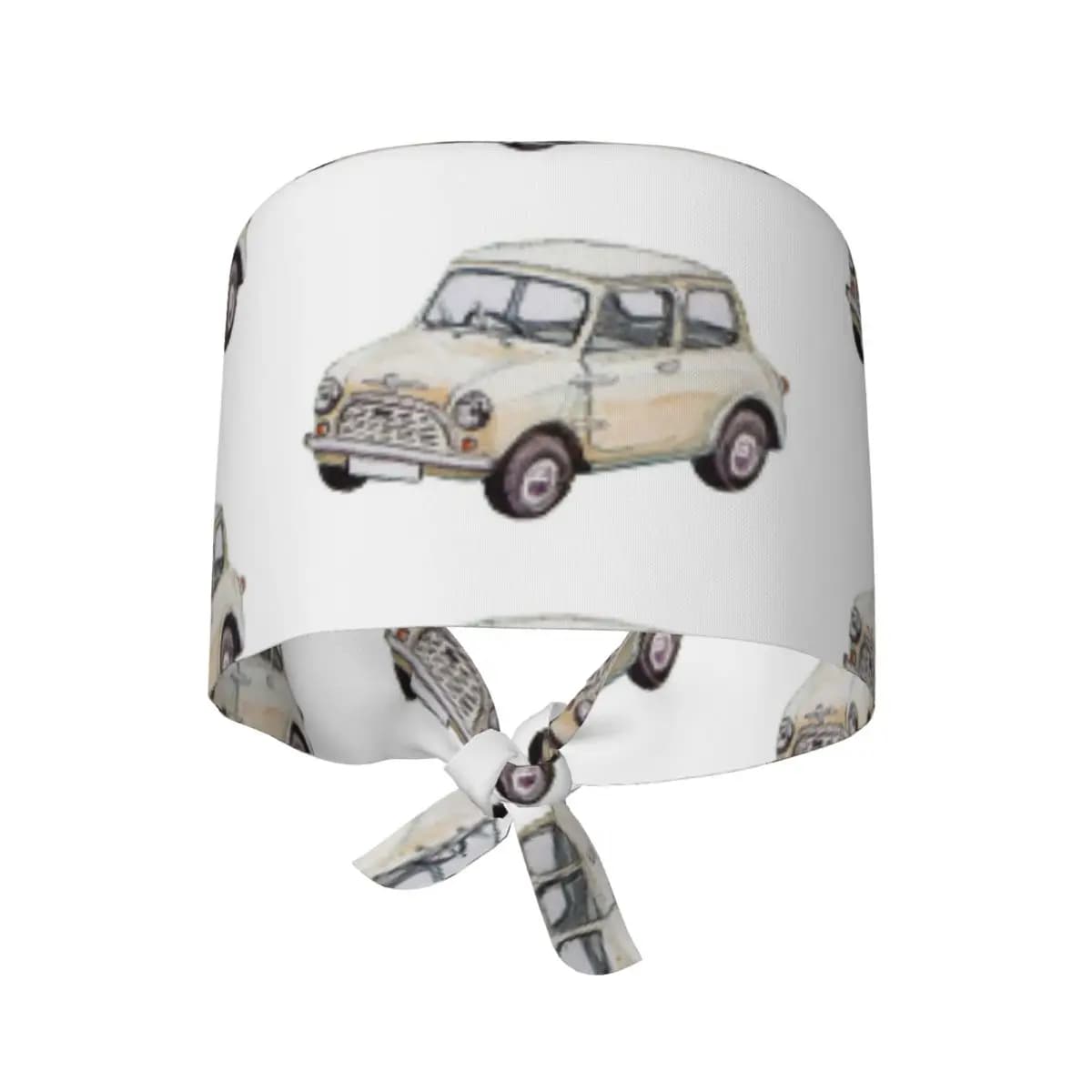 Classico bianco Mini Cooper in stile acquerello Scrub Hat Dottore da lavoro Berretto chirurgico Uomo Donna Berretti infermieristici per dentista