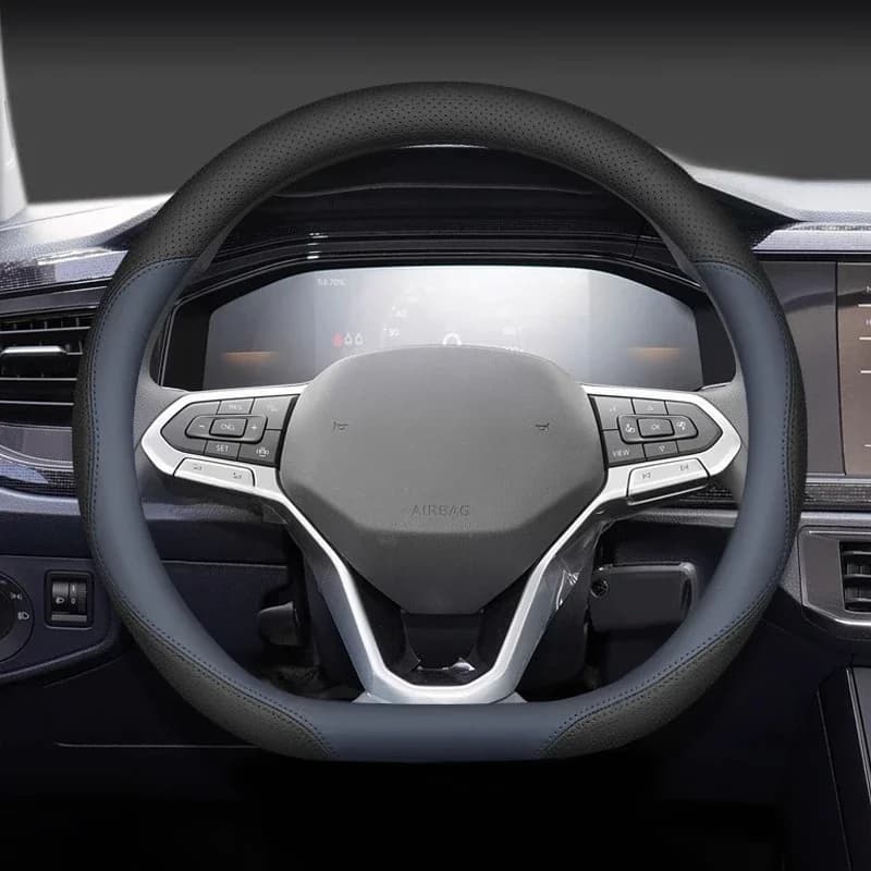 Protezione antiscivolo Coprivolante in pelle tricolore cucito a mano gratuito per Volkswagen CC Magotan Passat