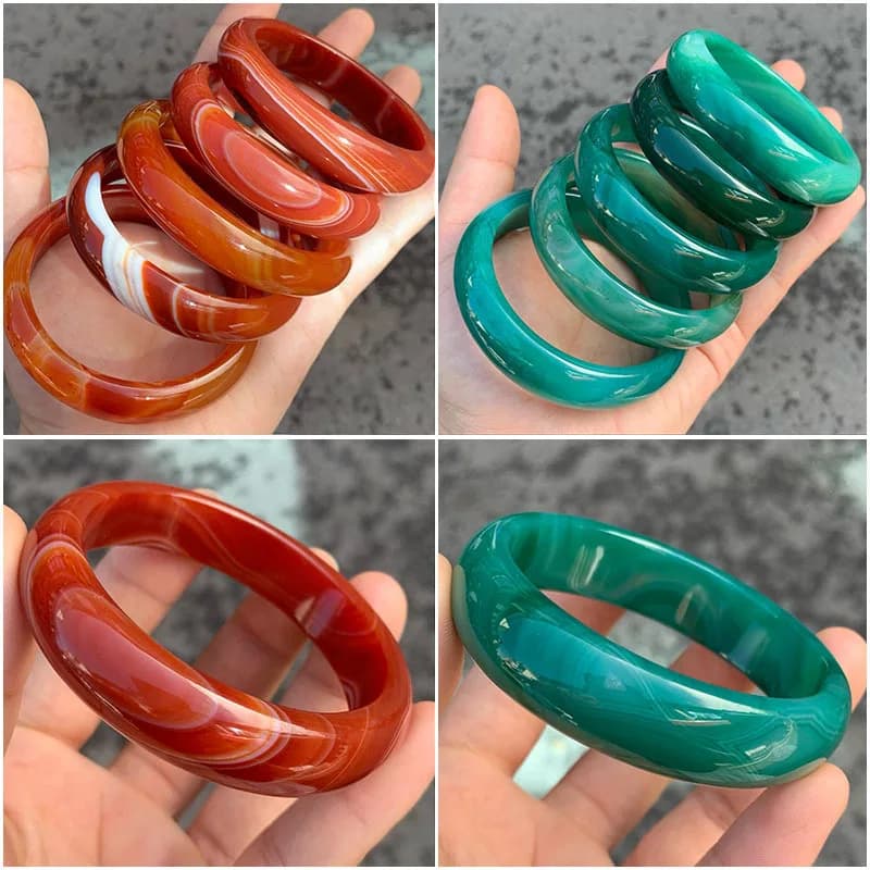 Bracciale in agata rossa, bracciale rigido in giada con motivo a agata verde alla moda per donna, braccialetto in giada di alta qualità