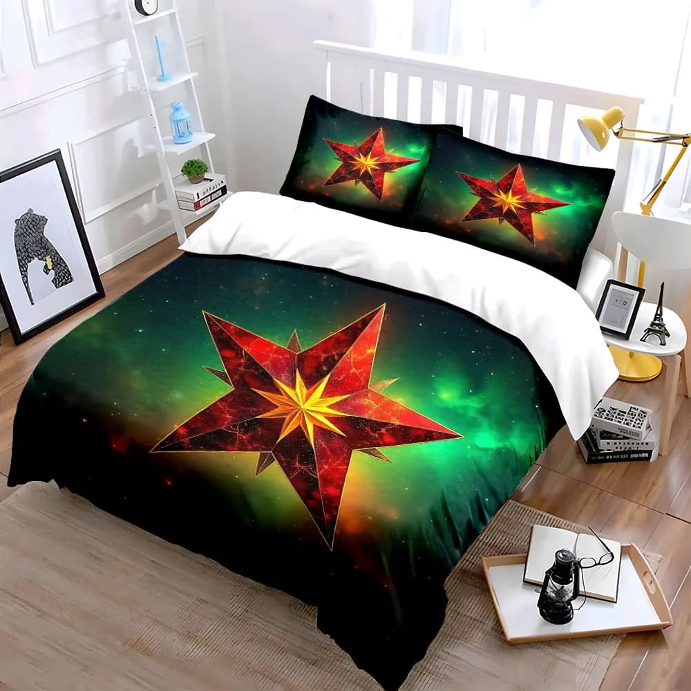 Set Decorativo a Tema Stellato per la Casa, Set Biancheria da Letto con 1 Copripiumino e 2 Federe, Singolo, Matrimoniale, King, Queen, Idea Regalo