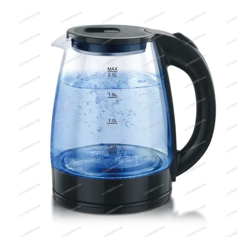 for European and American Standards Borosilicate Glass Electric Kettle 2L High Power Automatic Power Off Cross Border Visual