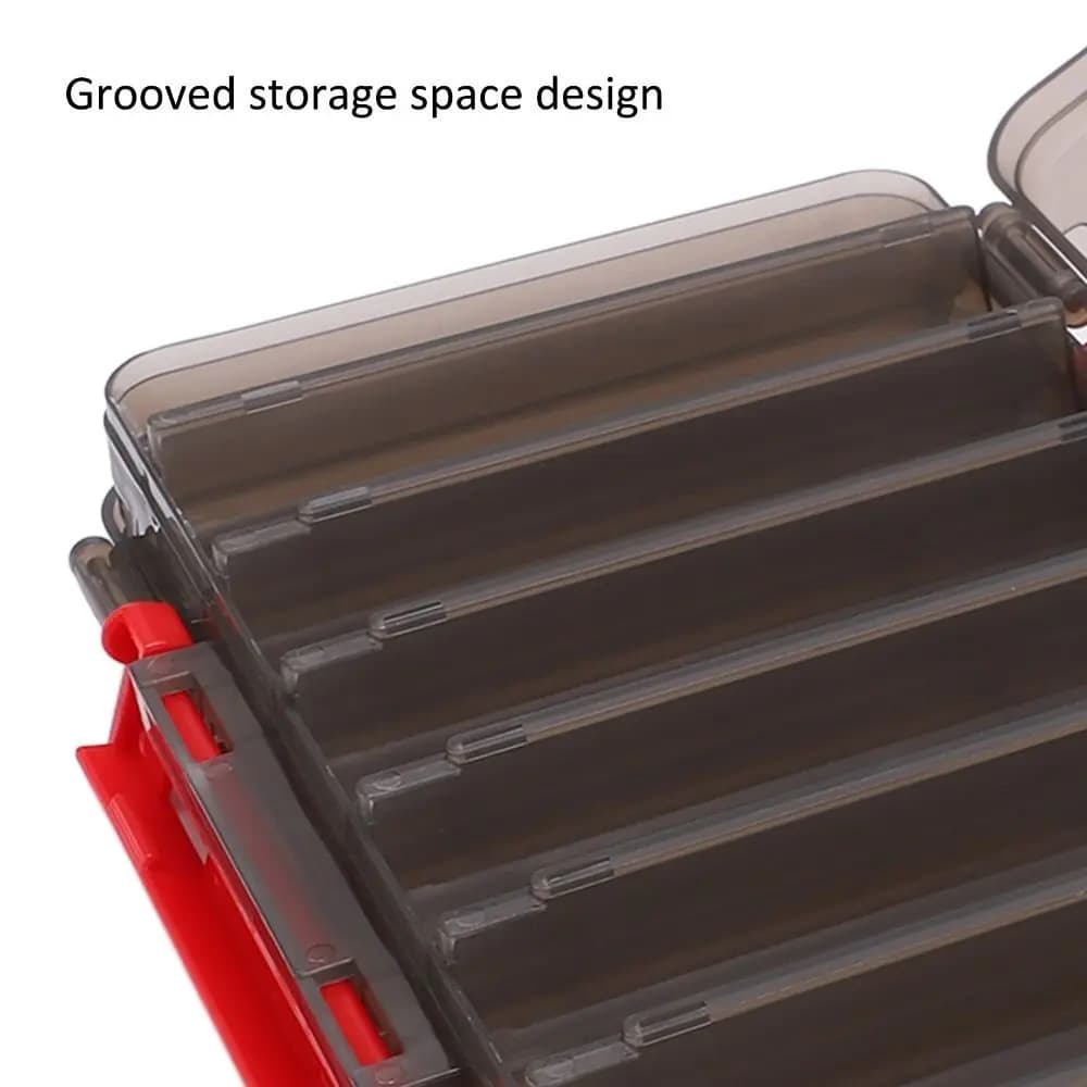 Box for Double Side Fishing baits with 14 Parts and Handles, Waterproof and Breathable Container for Fishing Equipment