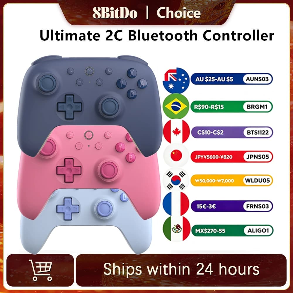 8BitDo Ultimate 2C for Switch Bluetooth Wireless Controller Gamepad Ultimate C New Series Redesigned Simplified Version