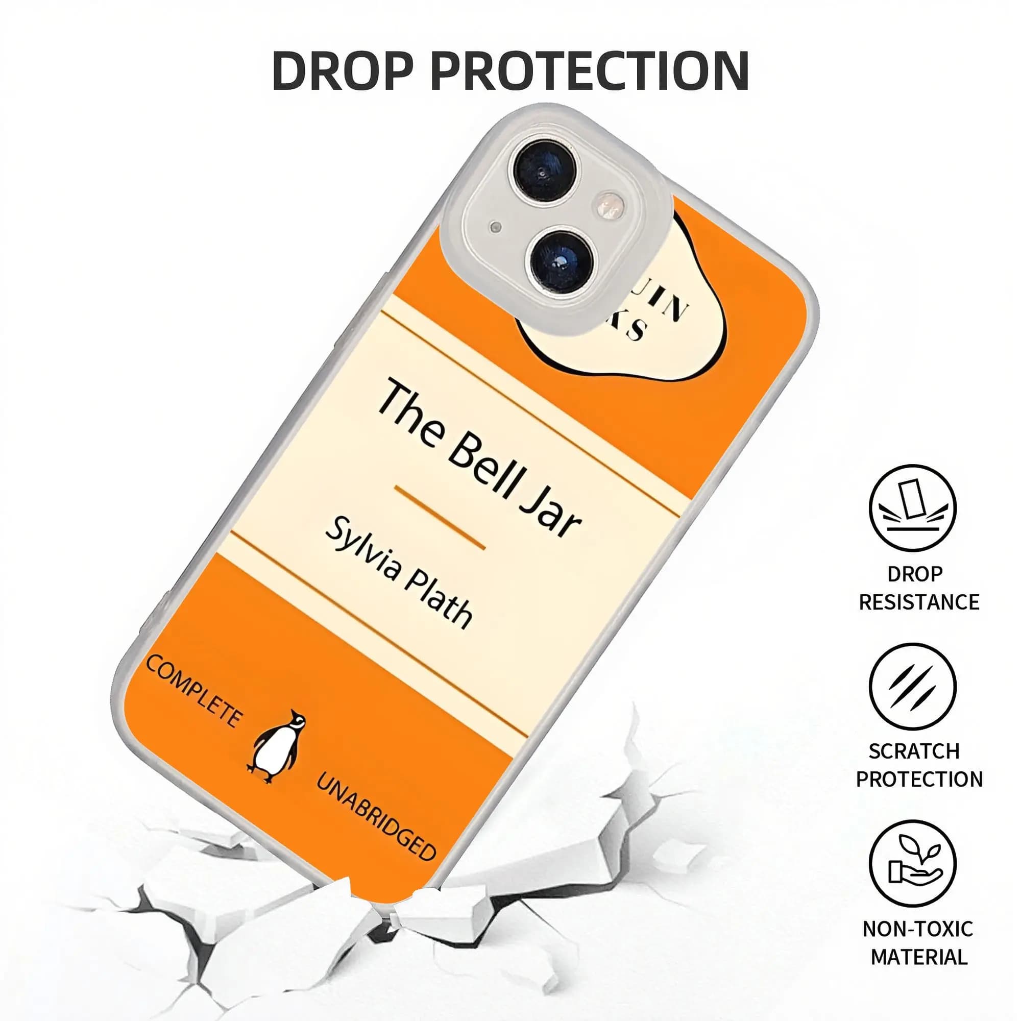 New Armor Bumper Shockproof The Bell Jar By Sylvia Plath Penguin Cover Phone Case for IPhone 17 16 15 14 13 12 11