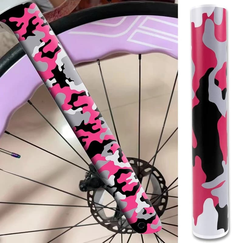 1 roll of waterproof pink mimetic car film for bicycle frame diy auto fuel tank cap doors stickers for motorcycle helmet box