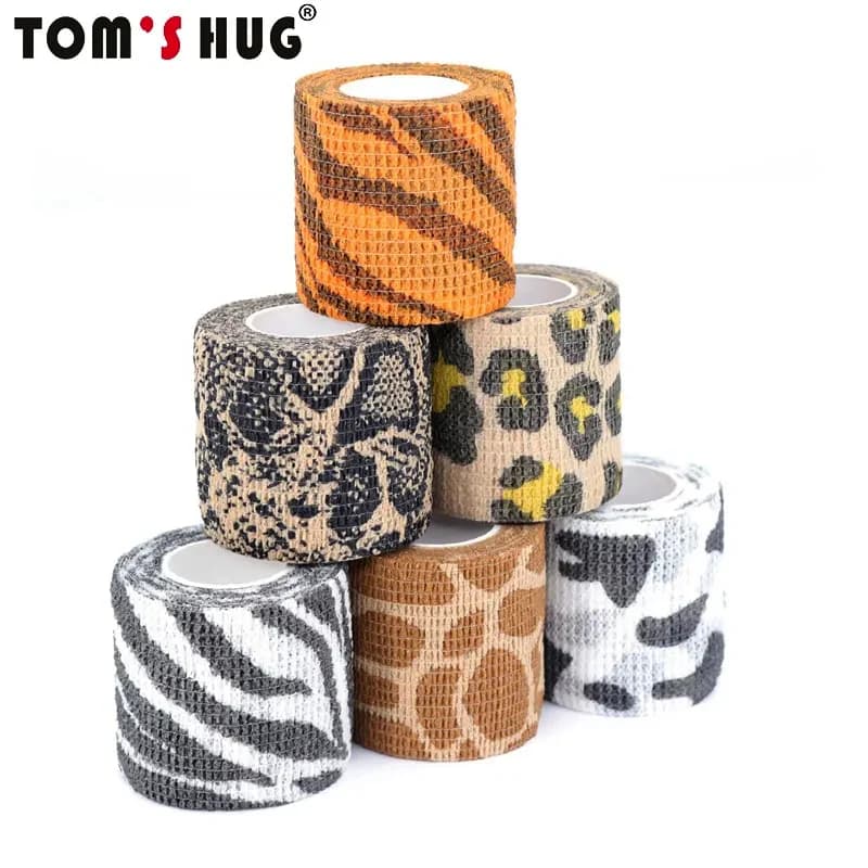 1/2/6 pz animale stampato autoadesivo tatuaggio benda elastica 4.5m sport Wrap Tape per Finger Joint ginocchio Kit di pronto soccorso Pet Tape