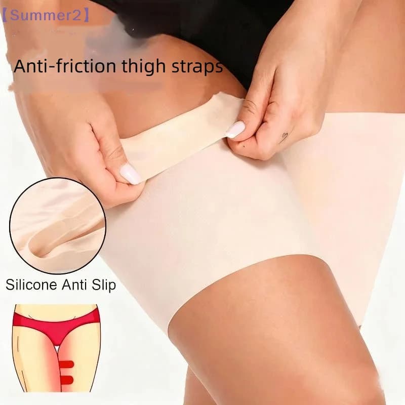 【Xia2】1Pair Anti-friction Thigh Covers Compression Silicone Non-Slip Thigh Bands Elastic Leg Straps For Running Cycling Sports