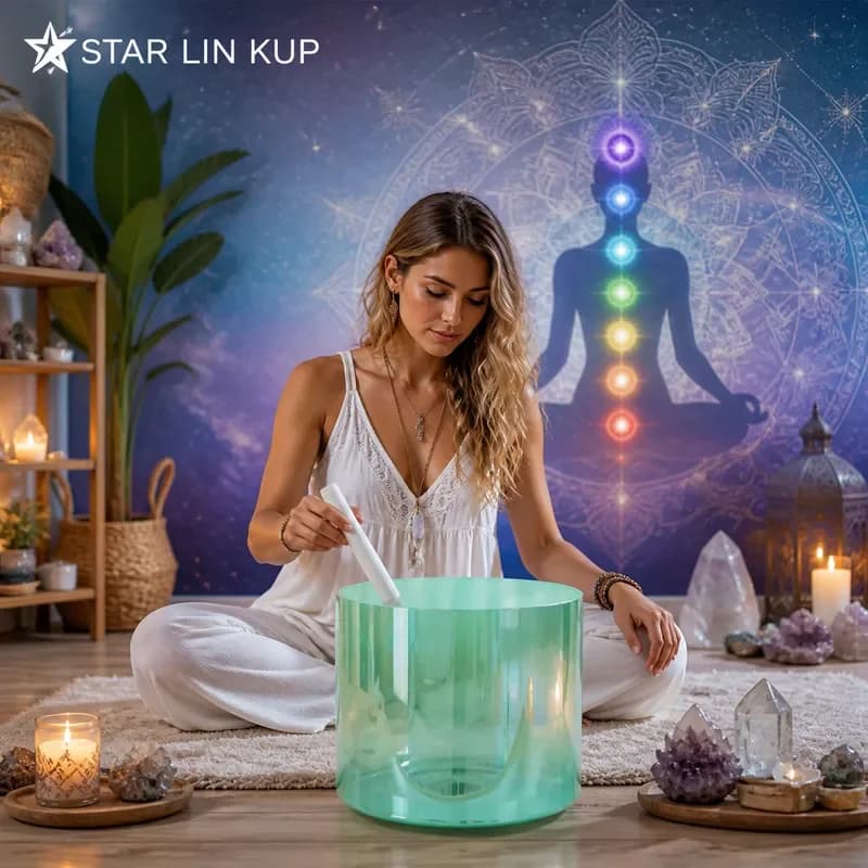 STAR LIN KUP Crystal Singing Bowl for Yoga Meditation Stress Relief Spiritual Healing Sound Therapy Instrument Tibetan Cuenco