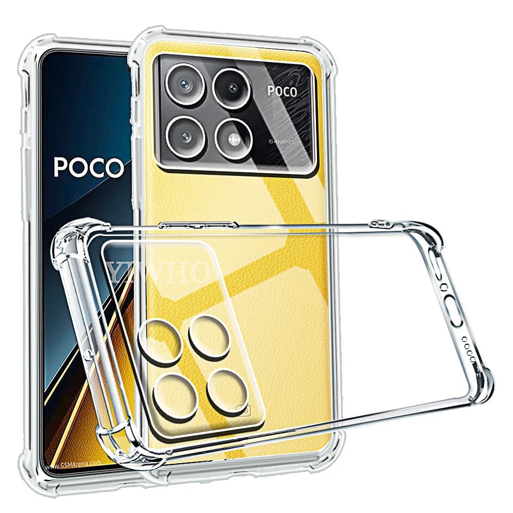 Custodia per telefono antiurto per Xiaomi Poco X6 Pro 5G X6 X5 X4 X3 Pro NFC Trasparente Trasparente in silicone morbido TPU Pocco X 6 5 4 Cover posteriore
