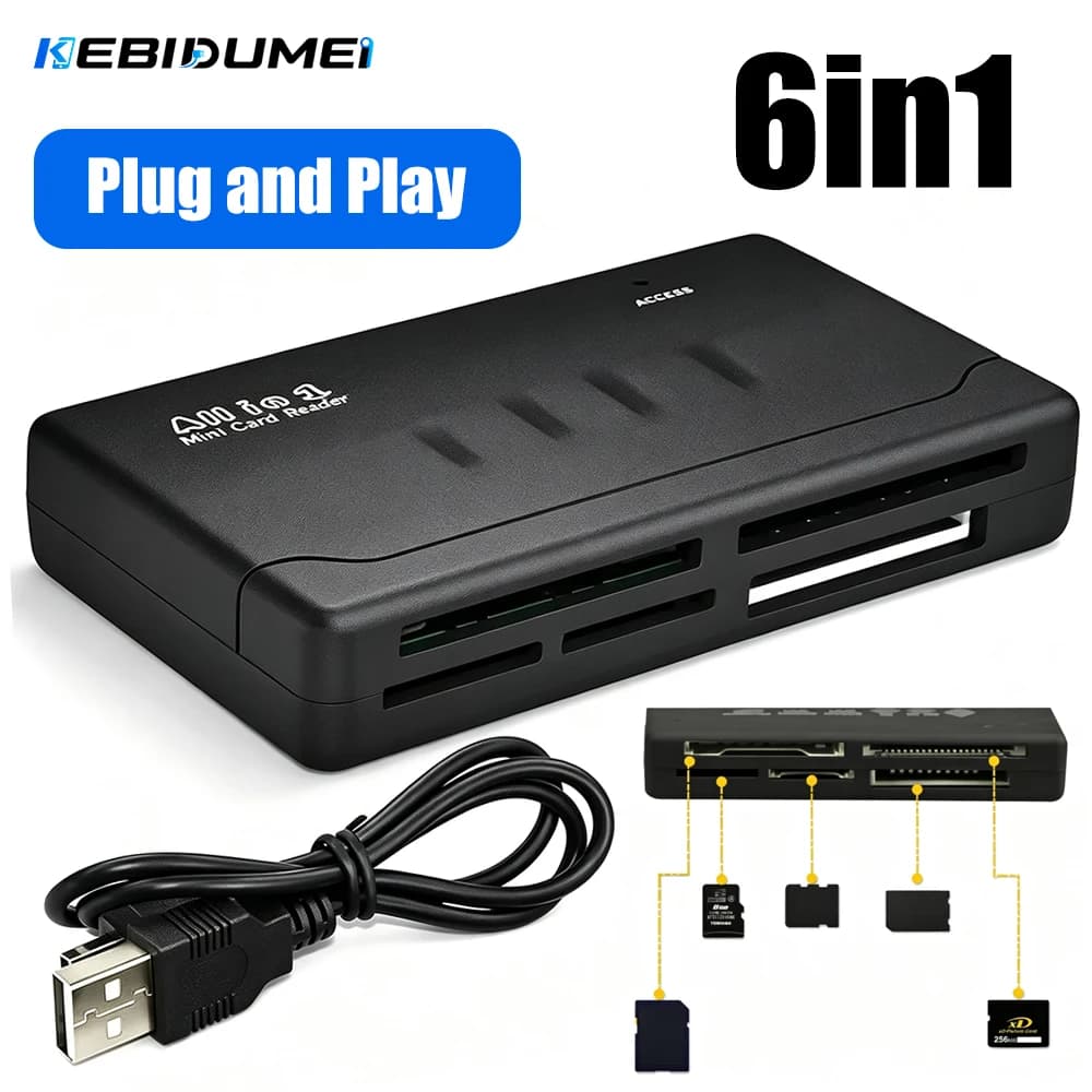 KEBIDUMEI All In One USB 2.0 Memory Card Reader 480Mbps For Micro SD SDHC TF MS M2 XD CF Multi Card Reade