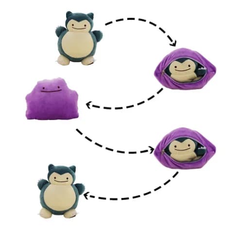 Pokemon Anime Bambole Cuscino reversibile Cuscino Ditto Trasformare Snorlax Peluche Cuscino Bambola Per Bambini Regalo Regalo Di Natale!!