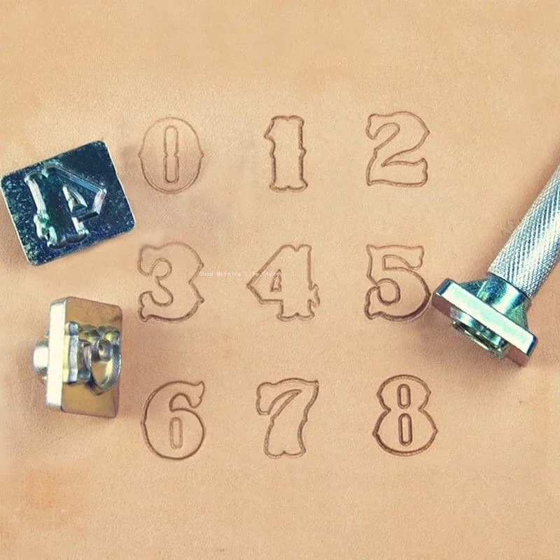 Alloy Steel Leather Numbers Stamping Seal Handmade Leather Carving DIY Belt Key Bag Money Bag Printed Patterns Tool Kit Set