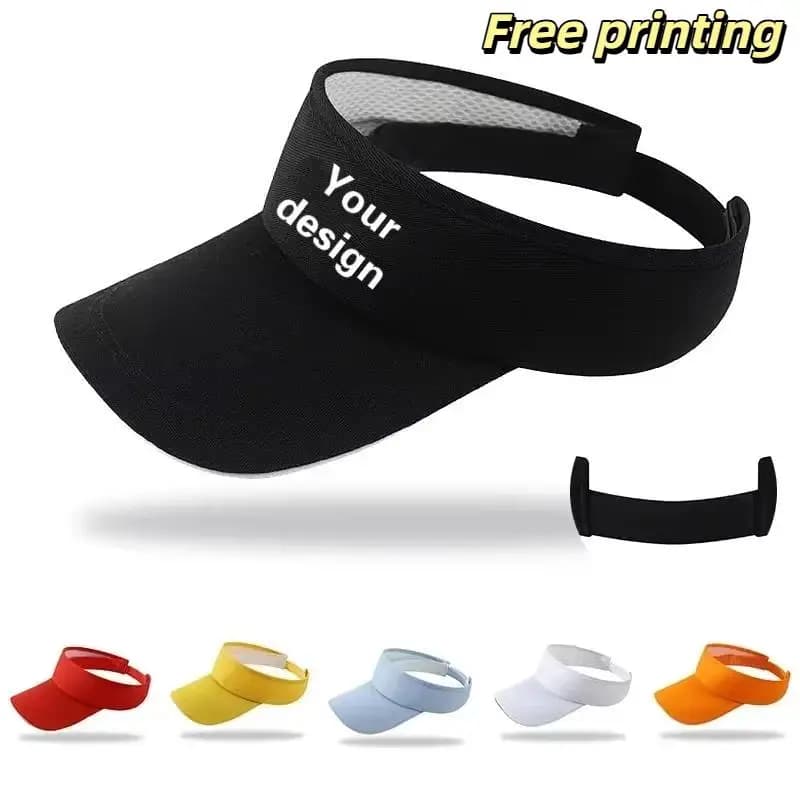 Cappelli da sole da golf personalizzabili con logo anti-UV da donna, berretti da baseball estivi regolabili da uomo, cappellini sportivi da spiaggia con visiera vuota, cappelli da corsa con visiera