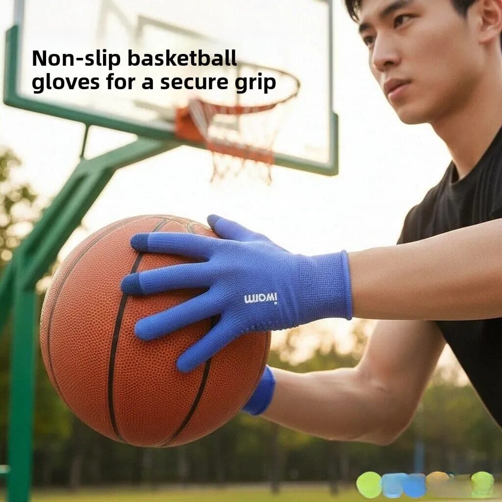 Thin and resistant basketball gloves, compatible with touchscreen, breathable and non-slip outdoor sports gloves, single finger cycling gloves