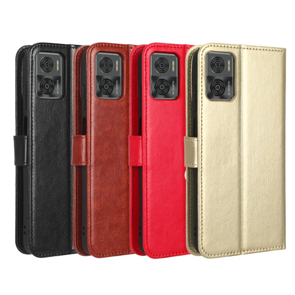 Per Motorola Moto E22 E22i 4G Portafoglio in pelle PU di lusso Cordino Stand Custodia antiurto per Moto E22 E 22 E 22i MotoE22 Borsa per telefono