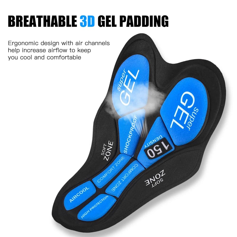 Cycling shorts padded Gel padding comfortable and shockproof for men's and women's underwear pants