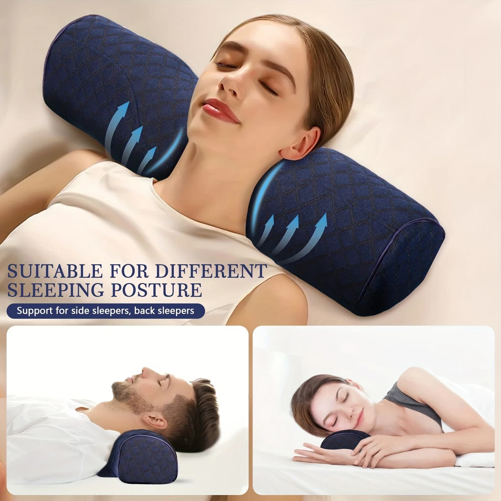 Cuscino cervicale ortopedico per il collo aiuta a dormire e proteggere il cuscino per il collo Memory Foam per uso domestico viaggio traspirante e lavabile