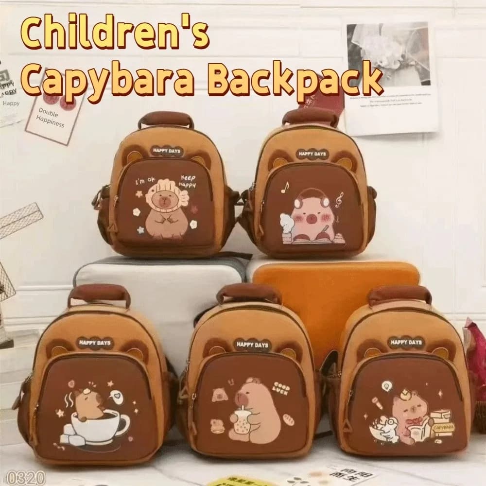 Backpack for kindergarten Capybara of cartoons Children's multitasque light capibar backpack Kawaii school bag