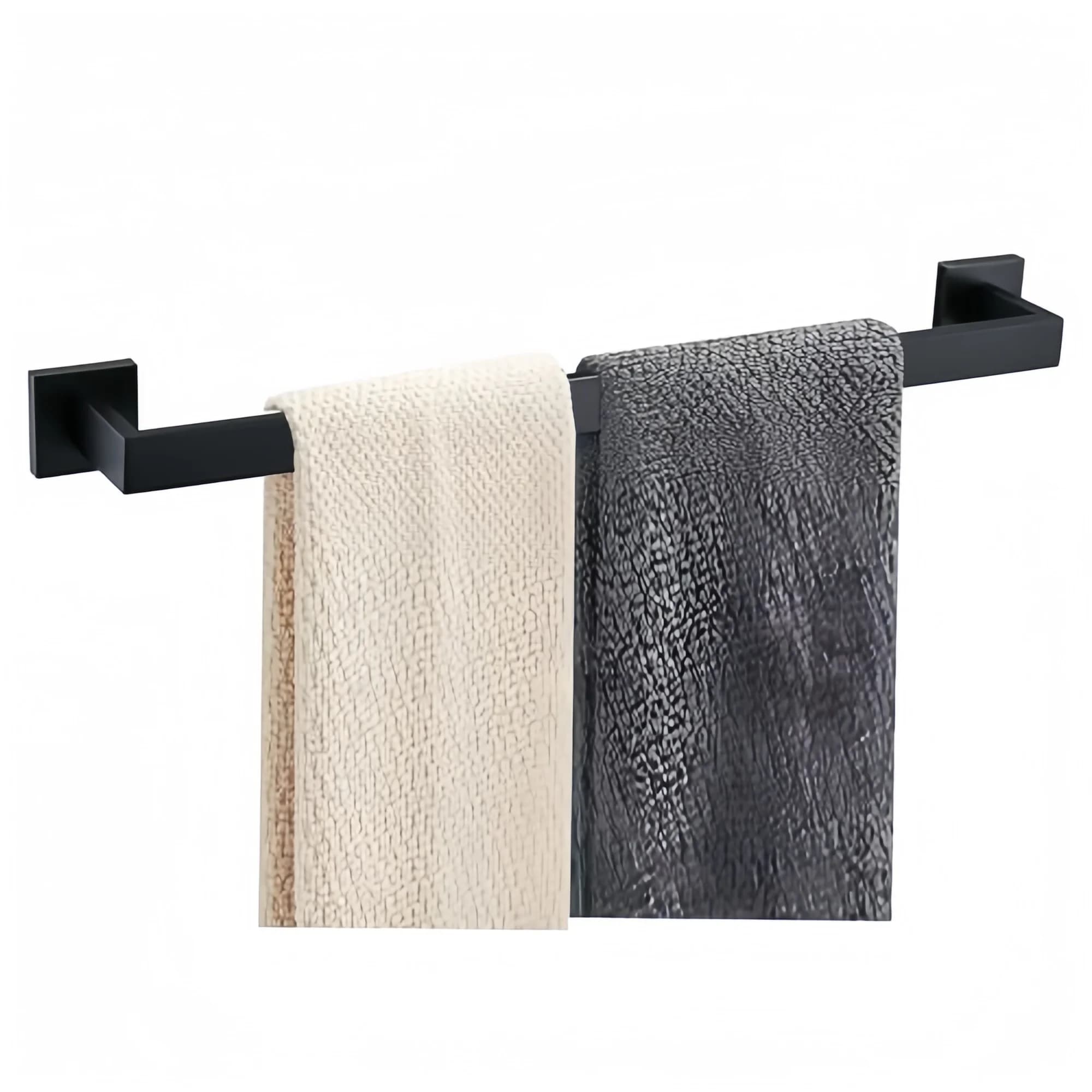 Towel Bar - 23.6 Inch Bathroom Towel Holder - Matte Black,Stainless Steel Towel Racks for Bathroom Wall Mounted,