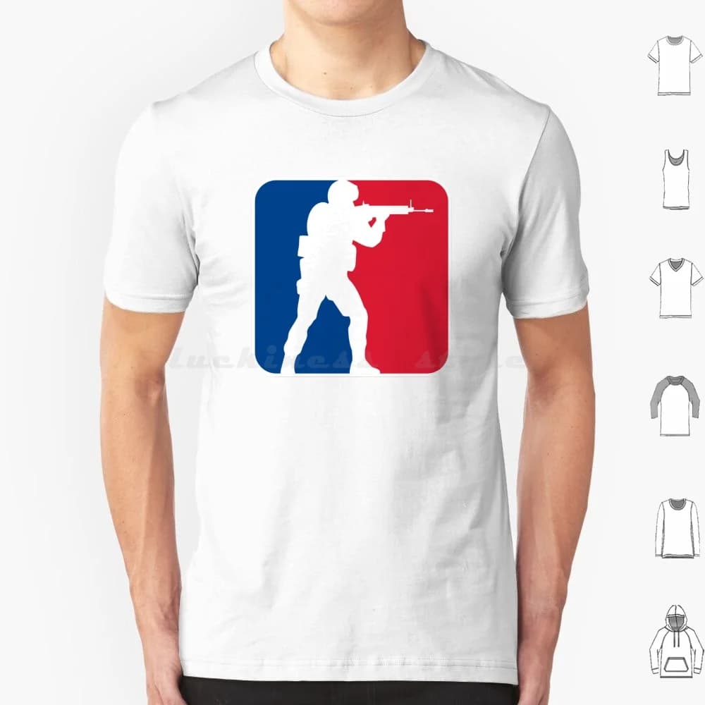 Cs: Go Logo / Counter Strike / Maglietta semplice Taglia grande 100% cotone Counter Strike Logo Gioco offensivo globale Geek Fps Online