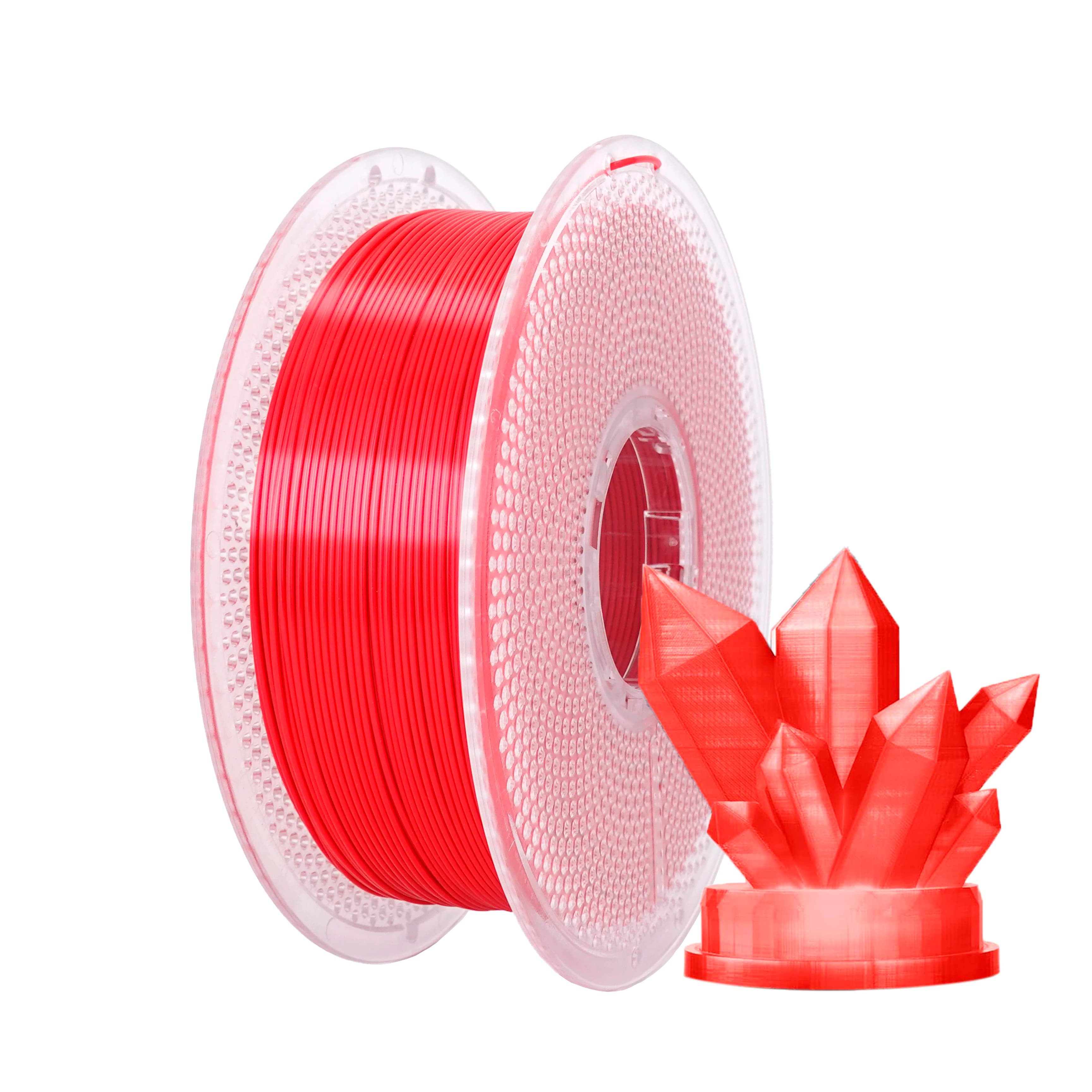 Filamento PLA Silk 1KG Rosso per Stampante 3D, 1.75mm, Avvolgimento Ordinato, Precisione Dimensionale +/-0.02