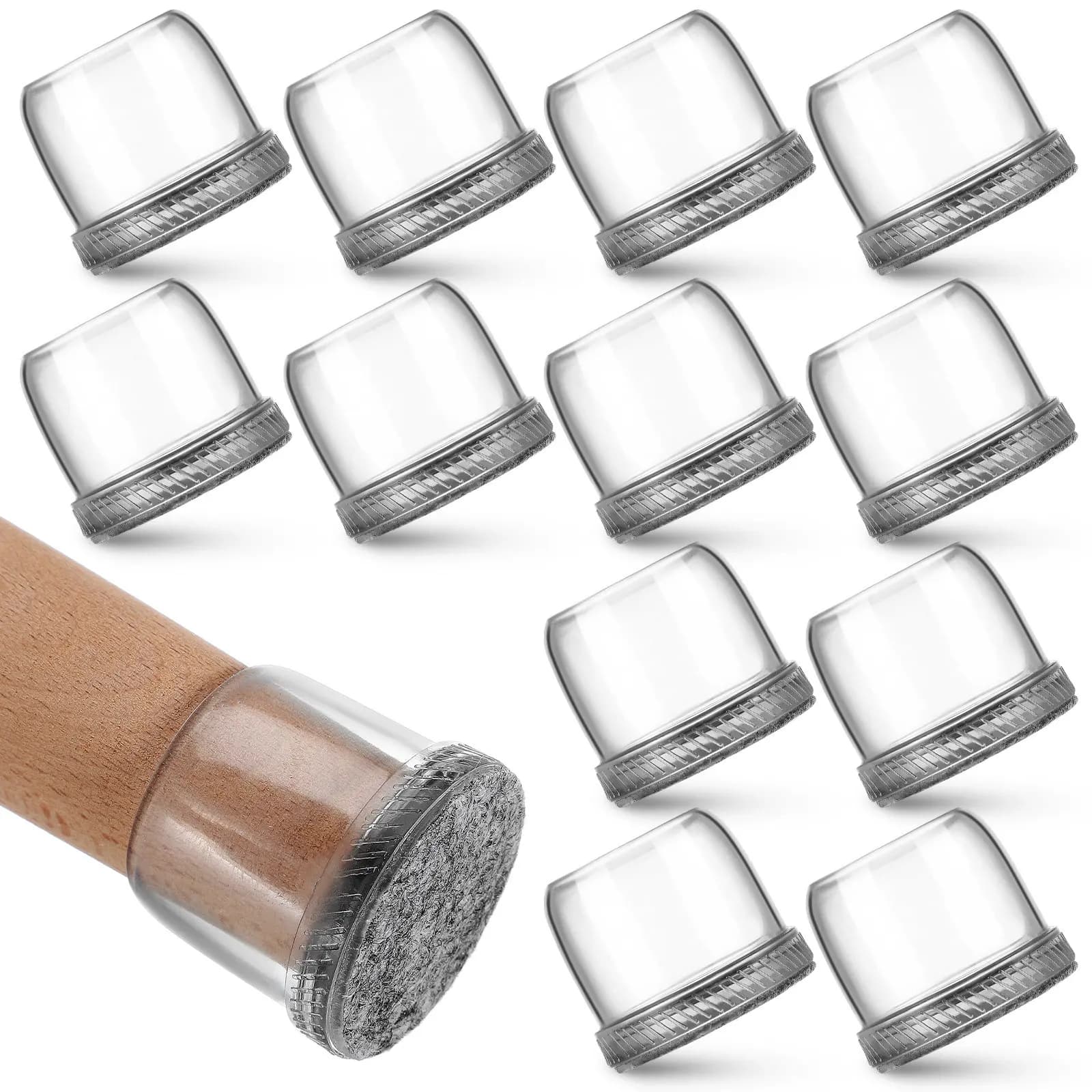 24 Pcs Chair Floor Protectors Leg for Furniture Legs Mat Table Chairs Couch Pads