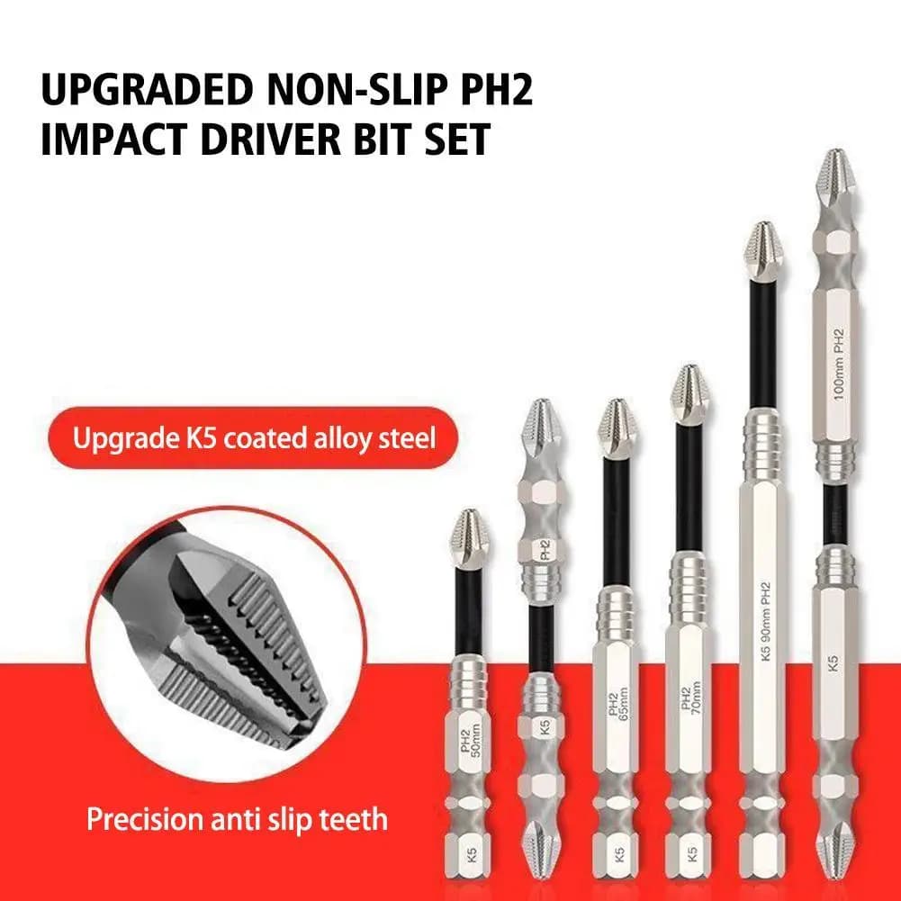 K5 Alloy Steel Anti‑Slip PH2 Cross Screwdriver Bit Impact‑Proof Magnetic Phillips Bit For Electric Screwdriver Drill Accessories