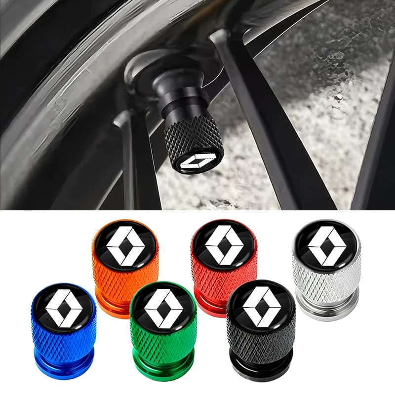 Car Wheel Tire Valve Caps Air Stem Covers Accessories for Renault Megane 2 3 4 Twingo Clio Talisman Captur Trafic Kwid Scenic 2