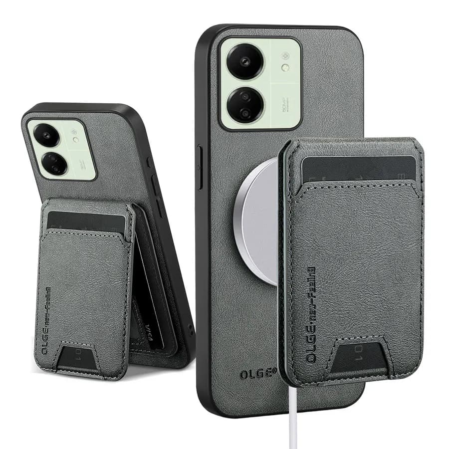 Phone Wallet Case Little M6 Pro F3 M5S C75 C85 C65 C50, Leather Cover with Magnetic Support Compatible Mag-safe