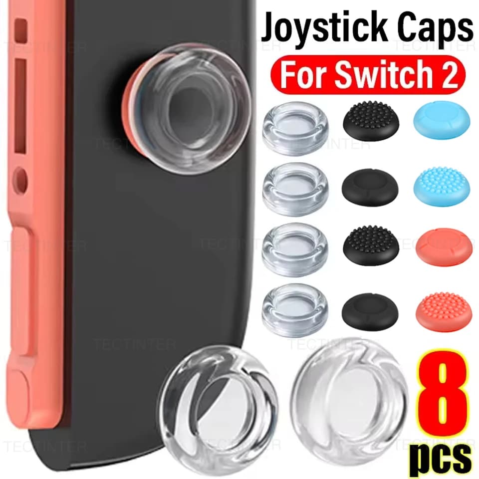 4/8PCS Manopole per pollice in silicone per Nintendo Switch 2 Controller 3D antiscivolo Joystick analogico Caps Cover per NS Switch 2 Accessori