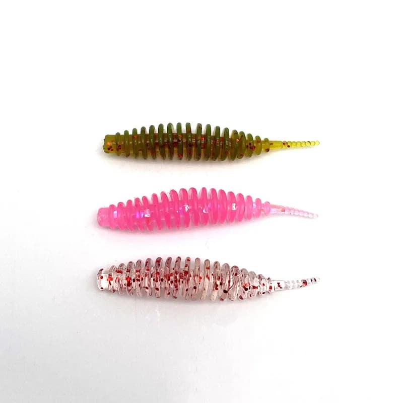 DUODUOYU 10PCS Mini Ajing Richiamo Morbido di Pesca 0.4g/35 millimetri Piccolo Verme Morbido Jigging Wobbler Artificiale Esca Morbida accessori per la pesca