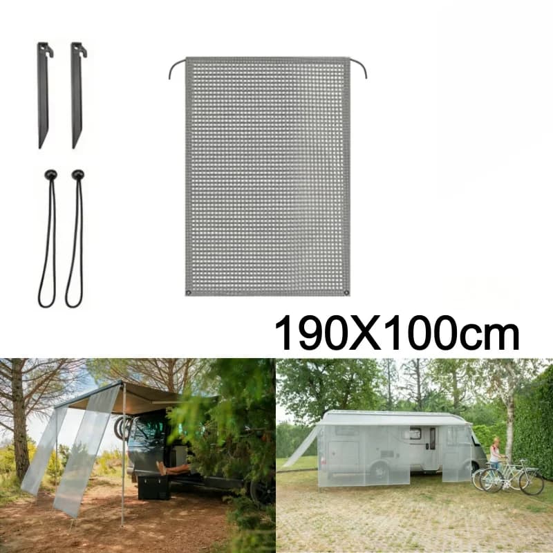 Schermo Parasole Anteriore per Tenda da Campeggio, Pannello Privacy con Protezione UV, Copertura in Rete per Caravan e Camper, Accessori per Campeggio all'Aperto