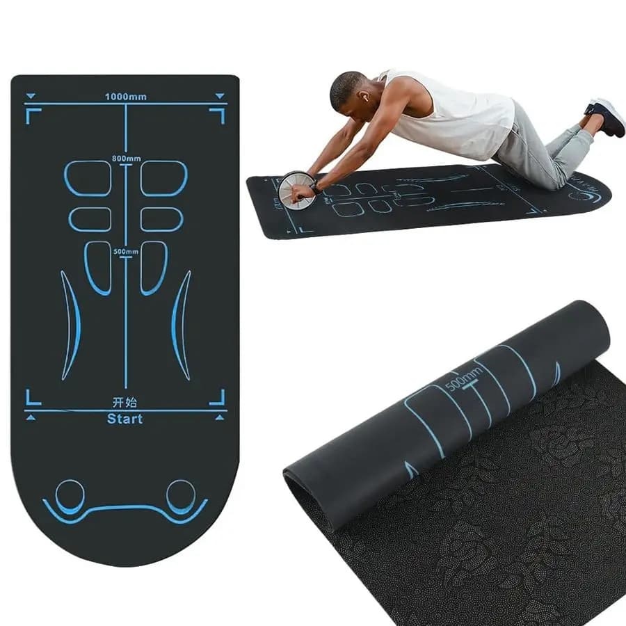 Fitness Equipment Mat for Abdominal Wheel, Anti-slip Carpet Extra Long Insulating Acoustic for Knee, Articular Protection for Abdominal and Yoga