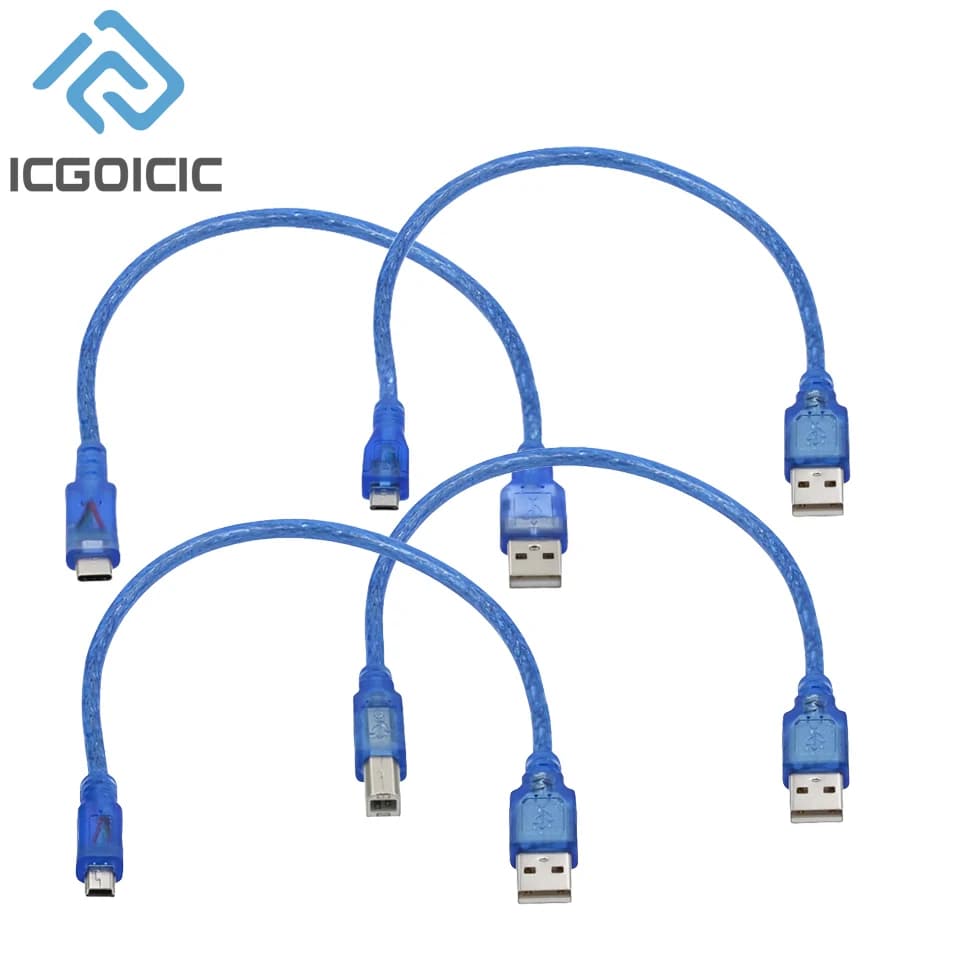 30 cm USB cable for One R3/Nano/MEGA/Leonardo/Pro Micro/DUE Blue USB cable type A high quality USB/Mini/Micro/Type C for Arduino