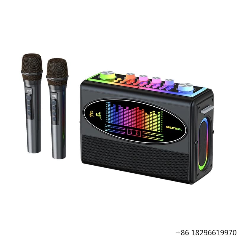 Altoparlante portatile per karaoke con streaming live, subwoofer stereo da 100W, audio Bluetooth con microfono, KTV domestico, illuminazione da palco TWS