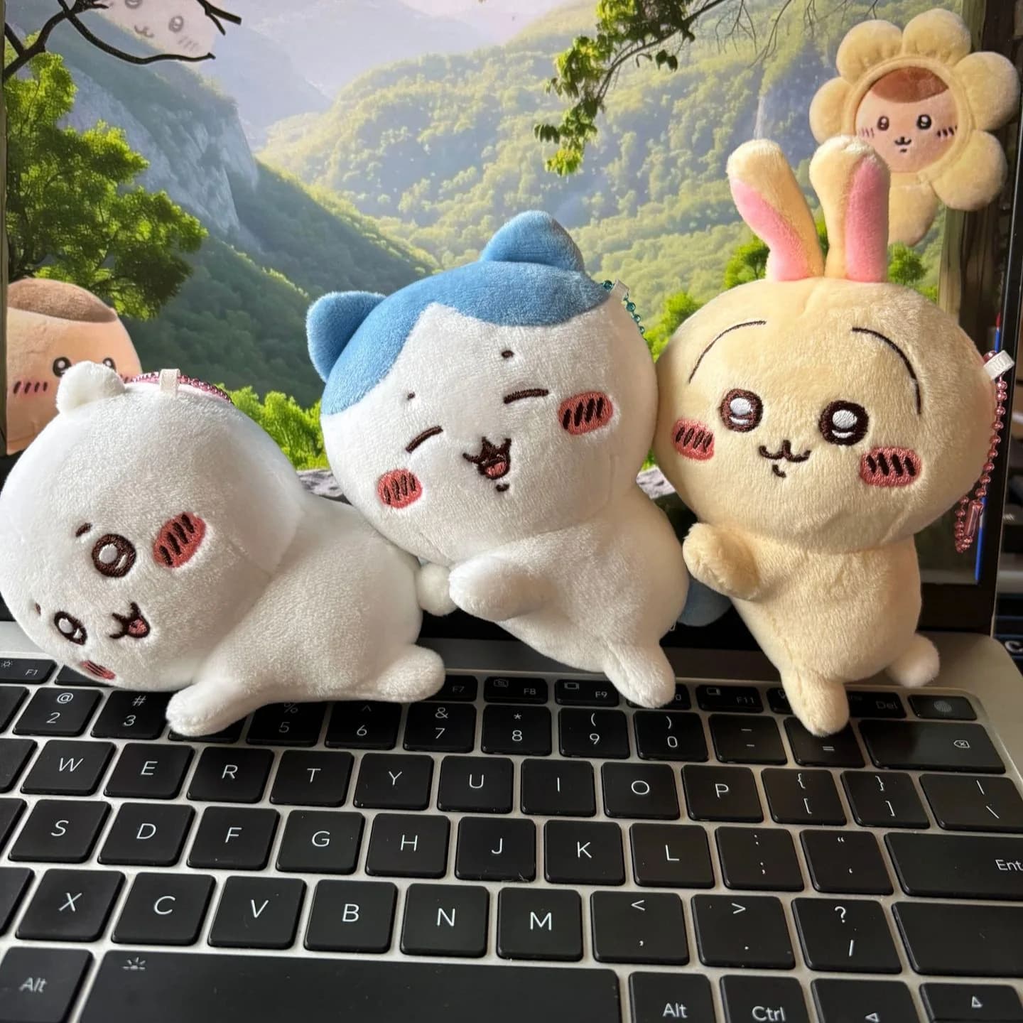 Ciondolo peluche Cute-Chiikawa Hachiware Usagi 12 cm, ciondolo per zaino in posizione sdraiata, portachiavi, regalo di compleanno