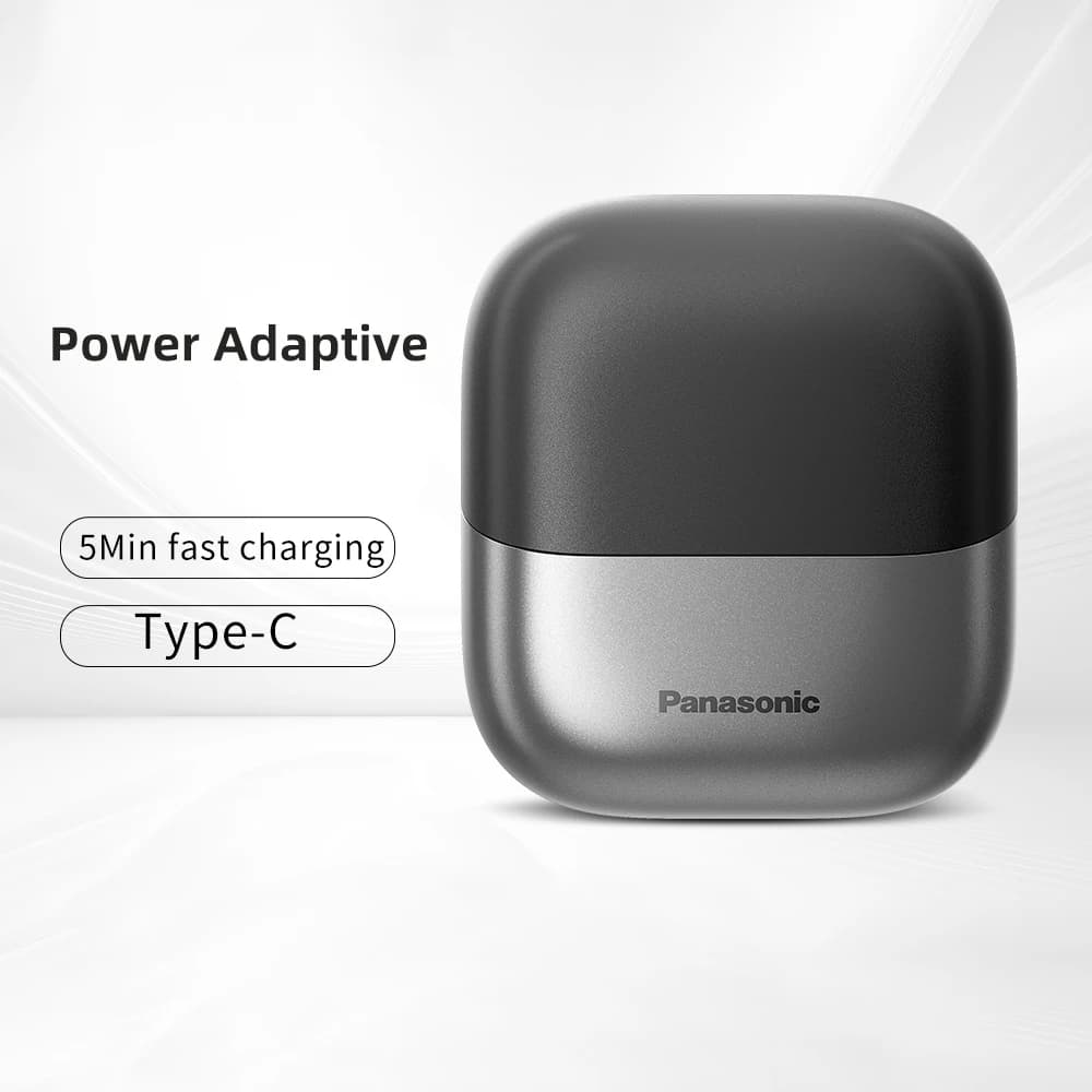 Panasonic Travel Razor for Man, Portable Electric Razor with USB-C Charging, 3 Blades Cutting System and Barba Sensor Technology