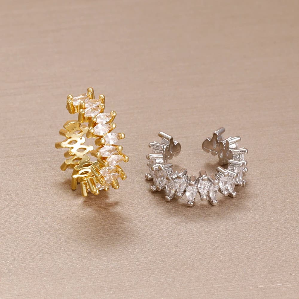 1PC vendita calda cavallo occhio zircone orecchini clip sull'orecchino per le donne ragazze senza piercing orecchini cartilagine anello orecchio senza foro