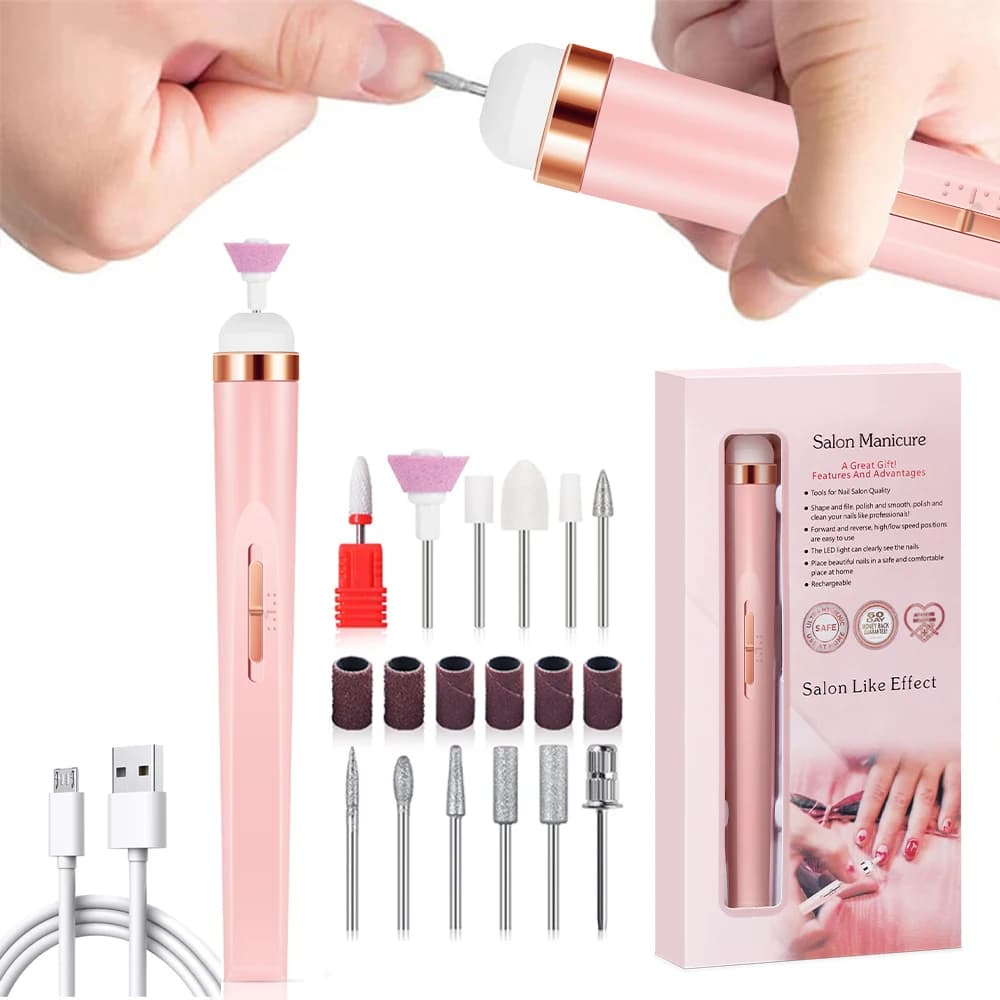 Set di trapano elettrico per unghie linmando trapano per unghie portatile lima per unghie ricaricabile per strumenti di lucidatura per Pedicure per Manicure in acrilico