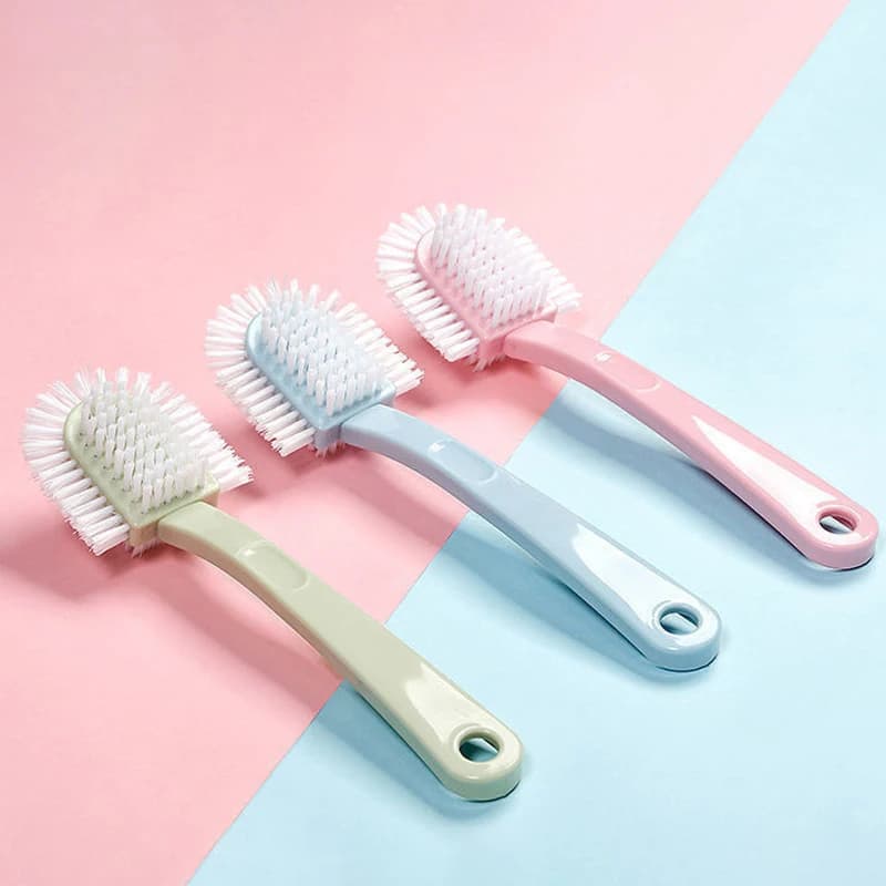 Spazzola per la Pulizia delle Scarpe Multi-Angolo, 1 Pezzo, in Materiale PP Durevole, Manico Lungo, Setole Robuste con 5 Lati per la Cura delle Calzature, per Uso Domestico