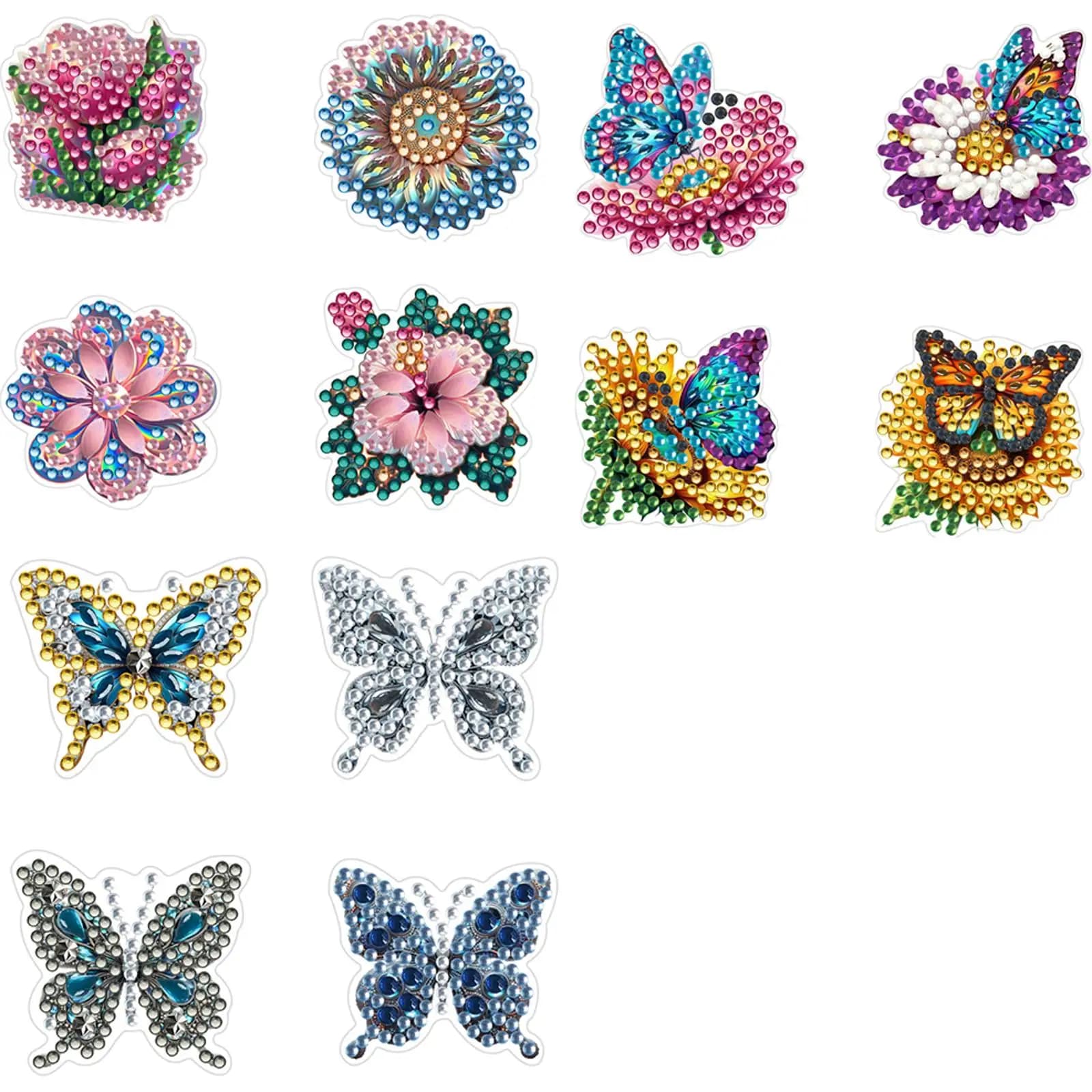12 Pezzi Clip per Diffusore d'Aria Auto con Diamanti, Deodorante per Auto con Decorazioni in Diamanti, Clip per Diffusore d'Aria per Auto per Artigianato Artistico