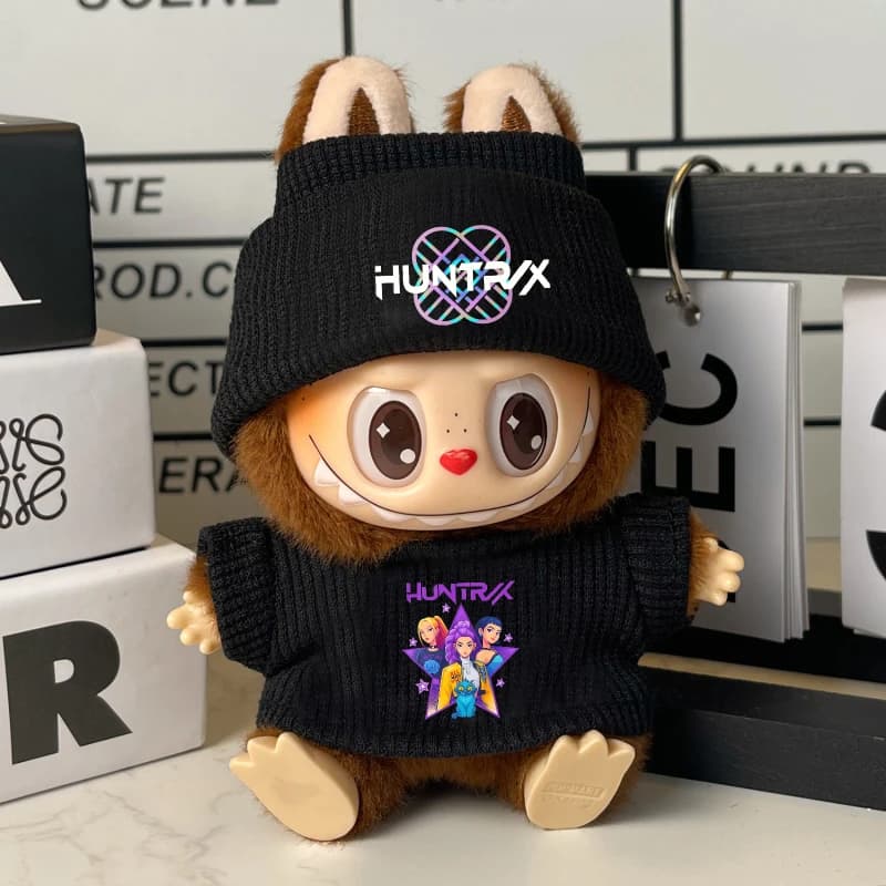 Completo Abbigliamento Labubu con Cappello e T-shirt Stampata per Labubu V3 da 15-17 cm - Vestiti e Accessori per Bambole The Monsters